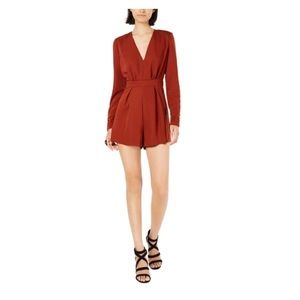 Leyden Womens Gathered V-Neck Romper